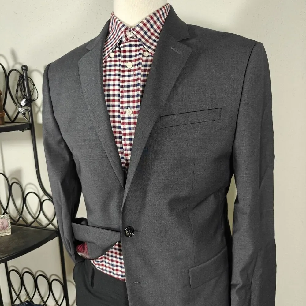 Express Photographer‎ Men's Sport Coat Blazer CH Gray Wool Blend Slim Fit 42L